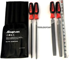 SNAP ON  SGHBF600A R 4 Piece RED Instinct Soft Grip Handle Mixed File Set NEW +