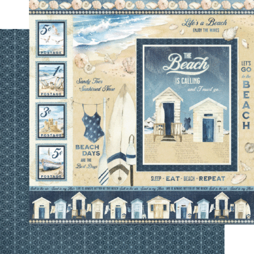 GRÁFICO 45 "LA PLAYA LLAMA" PAQUETE DE PAPEL 8X8 24 HOJAS OCEAN SCRAPJACK'S PL - Imagen 2 de 9