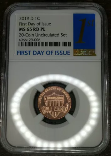 2019D Lincoln Cent (From Uncirculated Coin Set) MS65 RD PL FDI NGC 1st Label 006