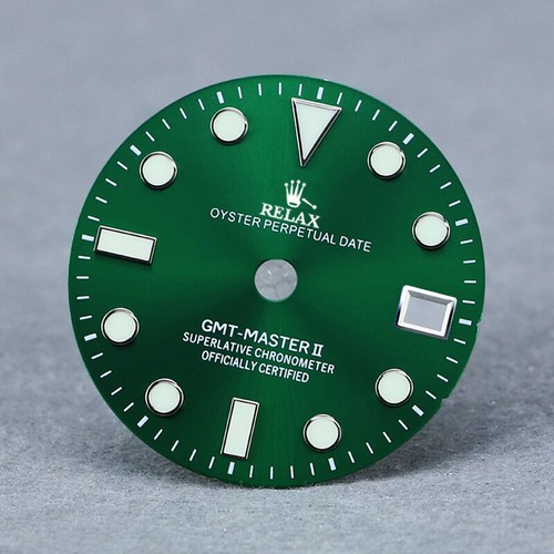 Relax Dial 28.5mm matte black GMT dial for NH34 movement BGW9 C3 lume - Picture 6 of 15