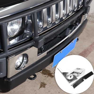 3PCS Chrome Front Bumper Cover Trim Accessories Fits Fit for Hummer H2 2003-2009
