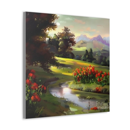 Paesaggio Europeo Fiori Rossi Galleria Tela Stampa Involucri - Foto 24 di 29
