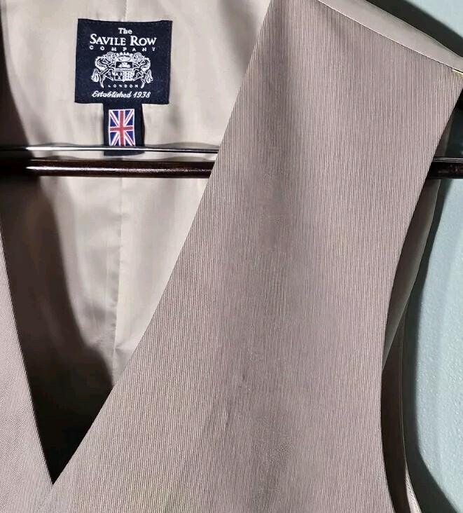 FILA The SAVILLE ROW CO Brown Tessuto Poly Spdx Uomo 5B Gilet Vestito Regolabile (L)