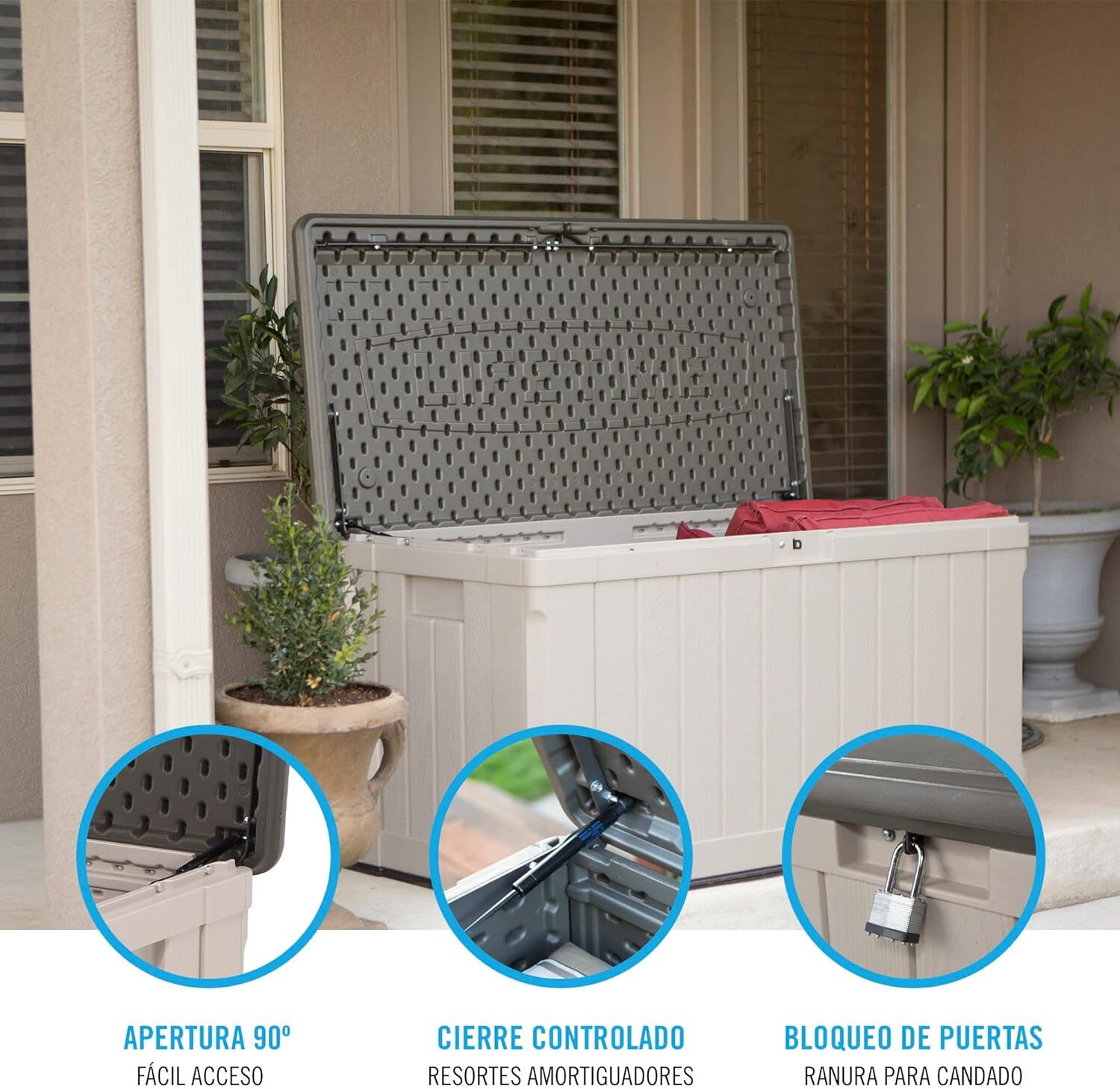 Lifetime 60186 HeavyDuty Outdoor Storage Deck Box,116 Gallon, Desert