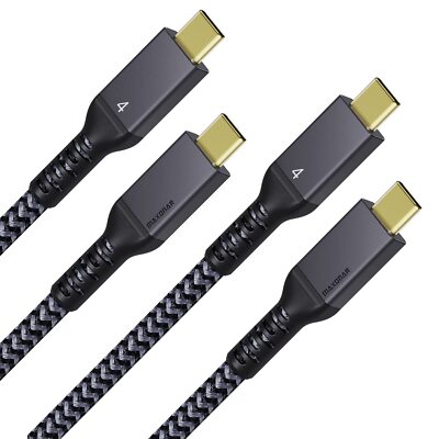 2 Pack 3.3Ft Thunderbolt 4 Cable 40Gbps with 100W Charging and 8K Display Com...