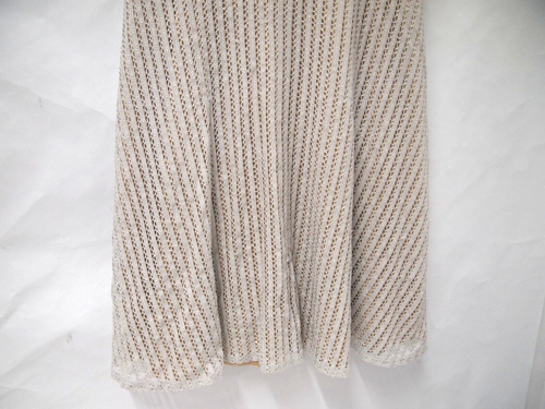 Julian Taylor Womens Dress 8 Fit N Flare Grey Gold Liner Eyelet Sleeveless - Picture 3 of 6