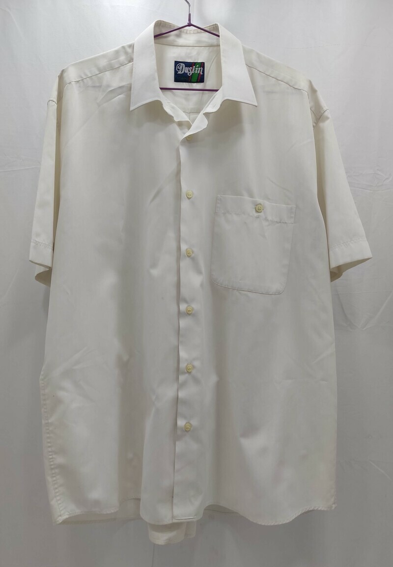 Camisa Blanca de Hombre Corta Verano Informal Casual Barato " |