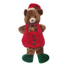 21" VINTAGE KUDDLE KRITTERS TEDDY BEAR CHRISTMAS STOCKING STUFFED ANIMAL PLUSH