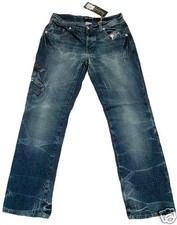 ViP NINE DIVINE Bleached Stonewash PIRAT SKULL STICK Club JEANS g.W30 L32 30/32