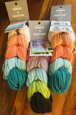 Lot of 3 Caron x Pantone Bulky Yarn Skein Wool Blend  NEW