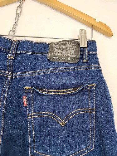 Levi’s Performance 511 Slim Blue Jeans Size 16 Reg Youth Stretch School Preppy - Picture 12 of 17