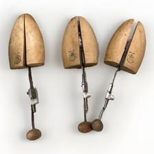 Vtg MS varumarke wood  metal adjustable shoe stretchers / trees, Malmo Sweden