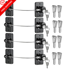 4 Pack Refrigerator Locks with 8 Keys and Adhesive, Child 4 Black Lock