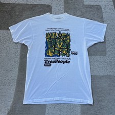 Vintage 80s Treepeople Marina Freeway Tree Run 1982 Klos 95 1/2 T-Shirt Mens L