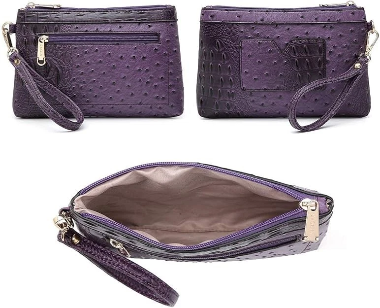Dasein Women Purse In Plum Purple Handbag Top Handle Satchel Crossbody New Snake - Image 4 of 4