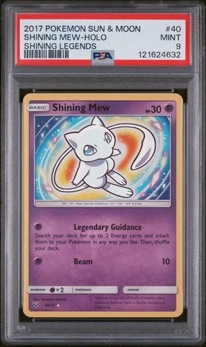 PSA 9 Pokemon Shining Mew 40/73 Shining Legends Ultra Rare Holo MINT Sun & Moon
