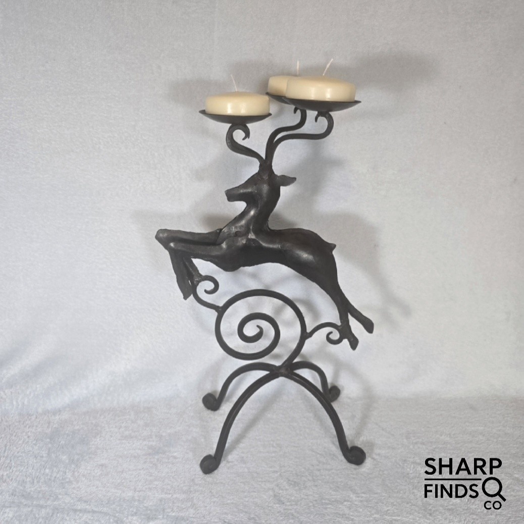 Sculpture 3 Light Wrought Iron 20 Inch Tall