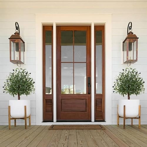 Artificial Topiary Ball Olive Tree Outdoor Plants with Spike, 2 Pack Faux - Bild 8 von 8