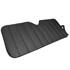 Front Windshield Sun Shade - Accordion Folding Auto Sunshade for Car Black