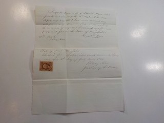 Civil War Document Wife 14th New Hampshire Aid Revenue Stamp Signature Antique