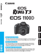 Canon Rebel T3 EOS 1100D Camera User Owner Instruction Manual