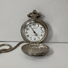 Elegance Mechanical Full Hunter Pocket Watch Silver Case White Arabic Dial