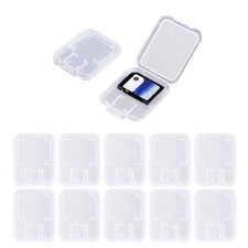 White Clear Plastic Memory Card Case for SD SDHC SDXC Micro Cards