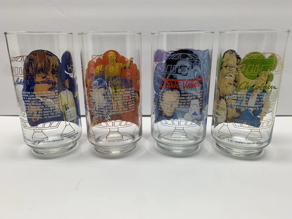 Vintage Star Wars Burger King Glasses Set 12 (1977, 1981, 1983) - Image 4 of 4