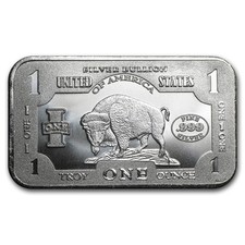 1 oz Silver Bar - 1901 $10 Bison 85.89 per troy oz