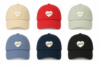 EMIS HEART RUBBER PATCH BALL CAP Hat K-pop Idol Fashion Unisex 5 Colors Korea