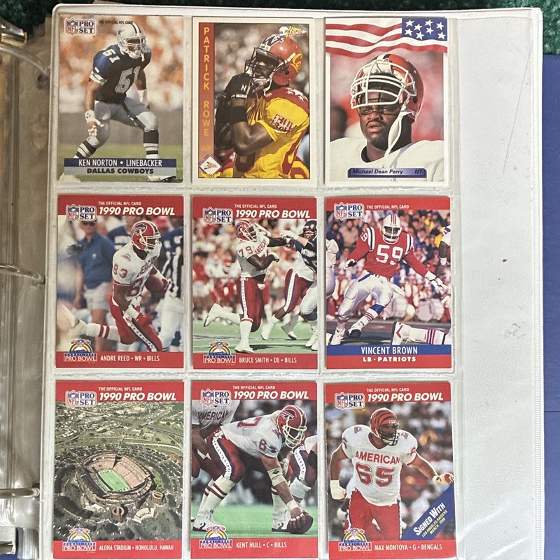 Pro Set 1990 Pro Bowl NFL Football Card Lot (9) Andre Reed Bruce Smith