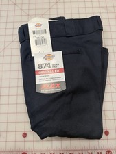 NEW DICKIES 874 Navy Blue Easy Care Stain Resistant Work Pants Men's 38 X 30