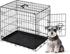 Dog Crate 24 Inch Small Wire Kennel Divider Panel Metal Cages with Double Door
