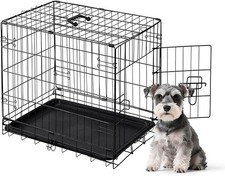 Dog Crate 24 Inch Small Wire Kennel Divider Panel Metal Cages with Double Door