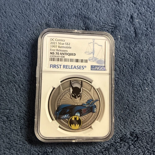 2021 Niue - 1997 BATMOBILE - 1 OZ. SILVER COIN - NGC MS70 FIRST RELEASES
