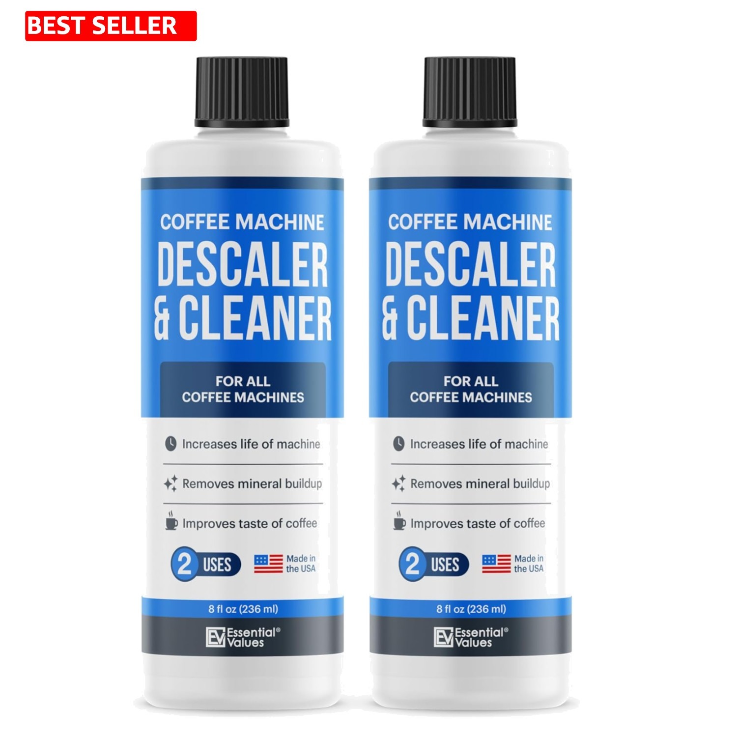 Fragrance-Free Coffee Machine Cleaner - Universal Descaling Solution (2 Bottles)