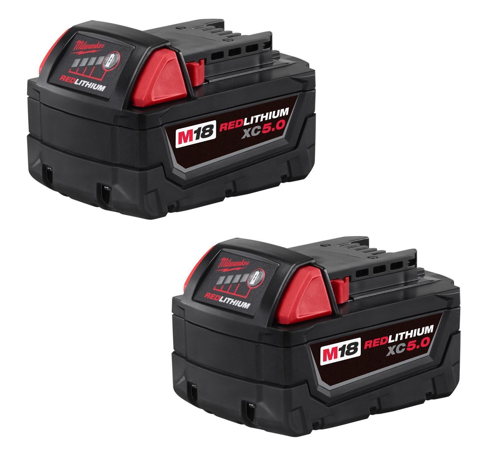Milwauk 48-11-1850 M18 REDLITHIUM XC 5&period;0 Ah  Battery &lpar;2 pack&rpar;