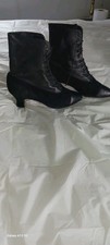Sesto Meucci Victorian Style Granny Boots Leather Suede Womens Size 8 M