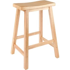 Winsome Satori Saddle Seat Bar Stool, Natural 24" Natural Light Wood
