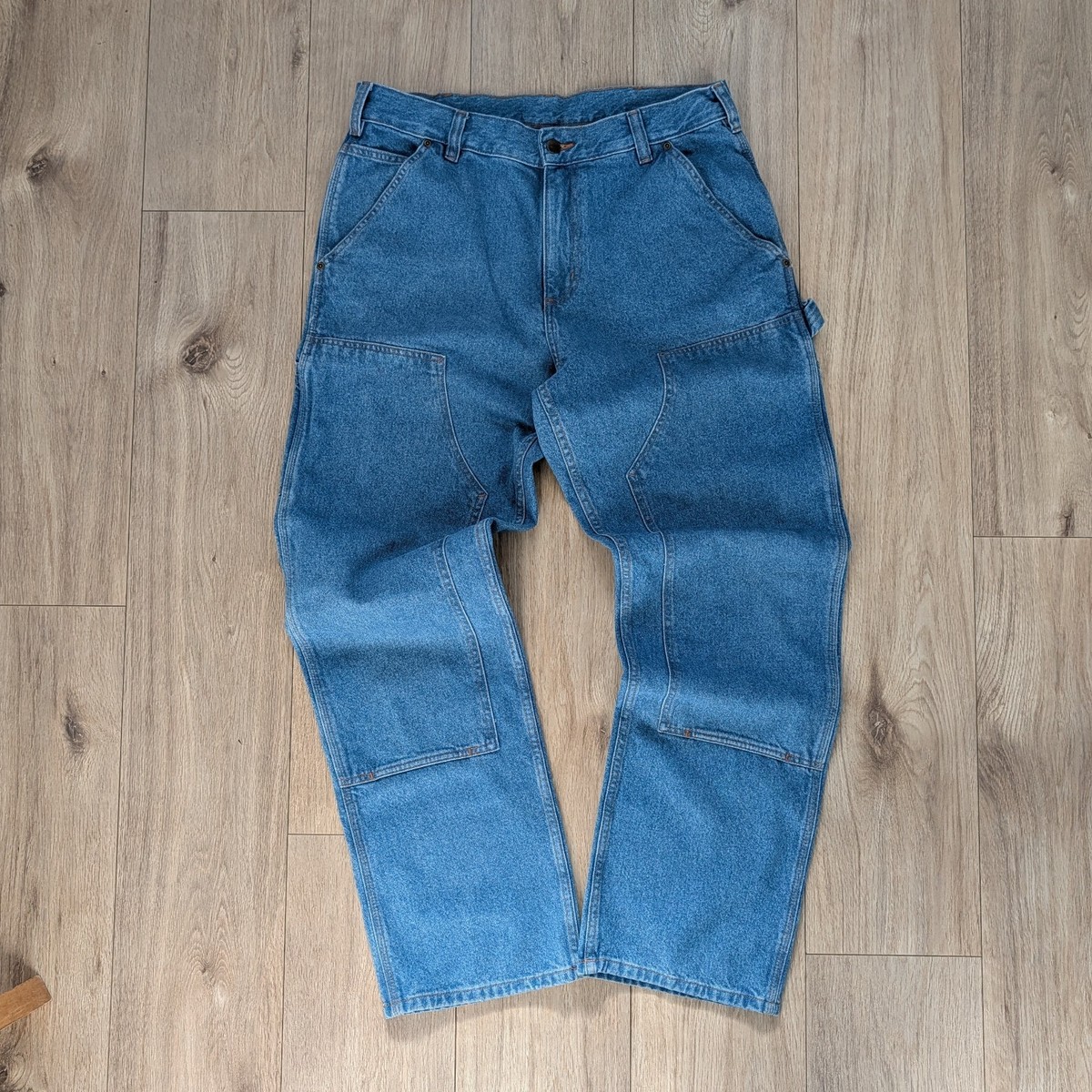 Carhartt Loose Fit Double Knee Carpenter Jeans Blue Denim 32W Made