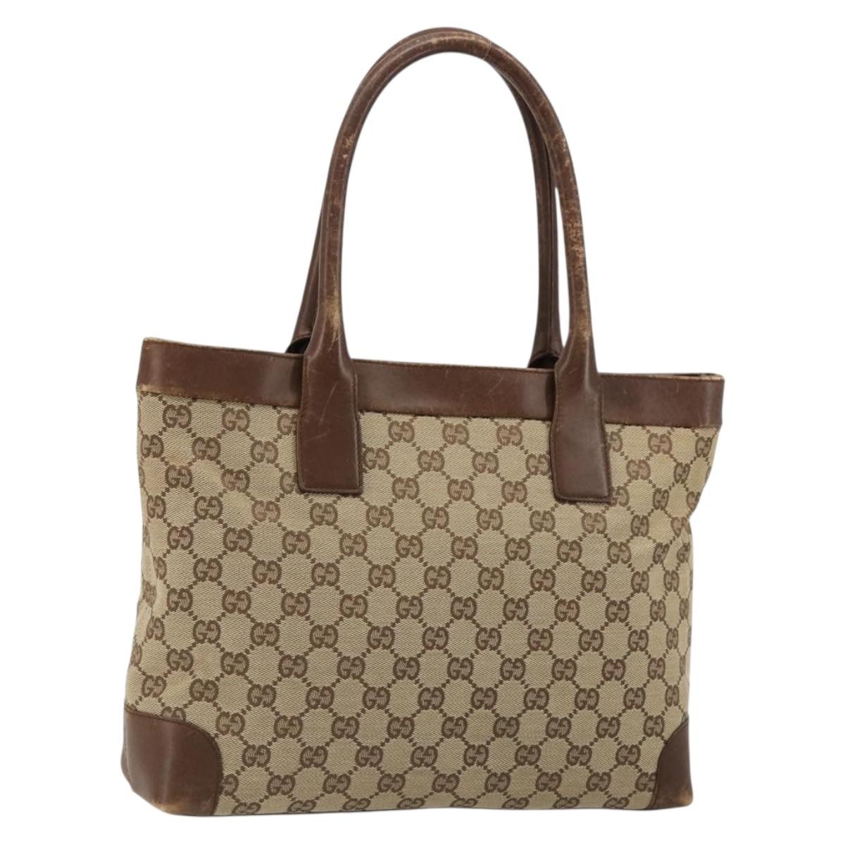 GUCCI GG Borsa Tote in Tela Beige Oro 002 1119 Autentica gh2080