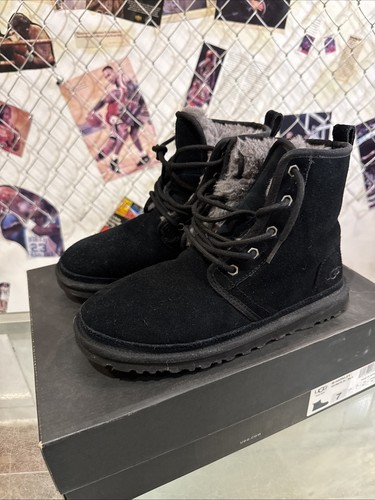 UGG Harkley schwarz Wildleder Wolle gefüttert Schnürstiefeletten Größe 7 Herren " - Bild 2 von 10