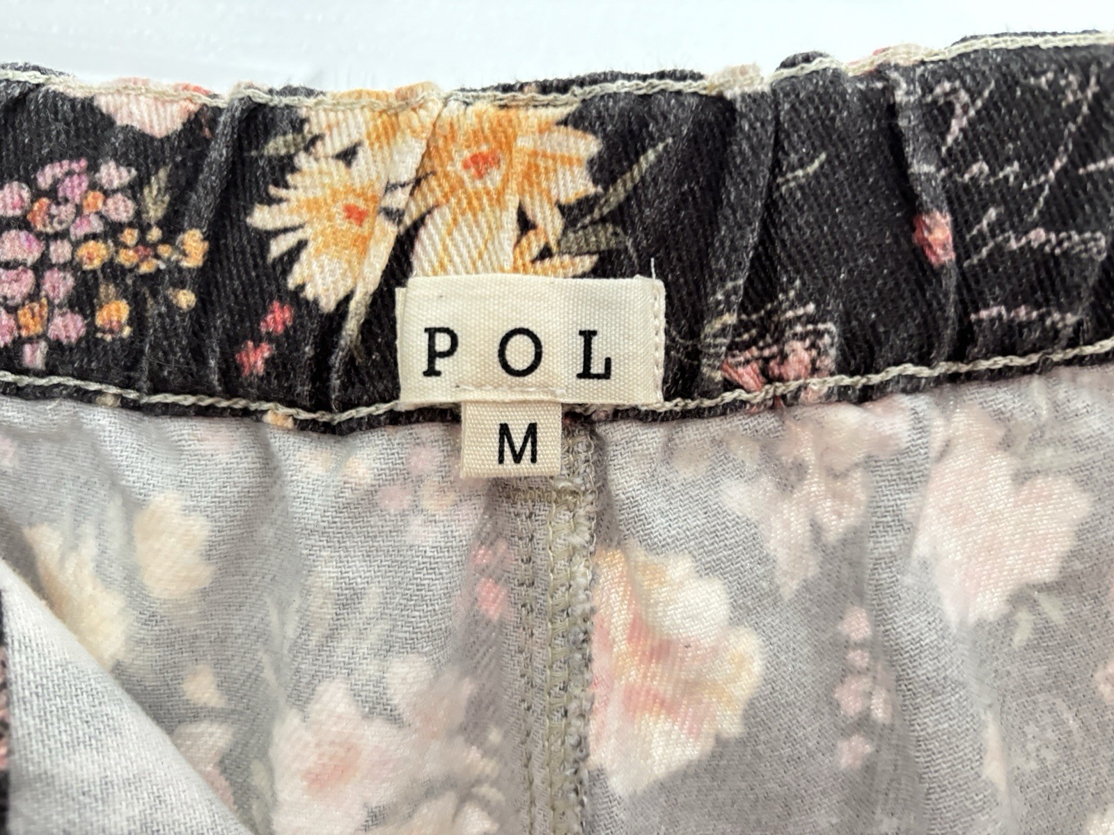 POL Black Patchwork Jogger Pants Boho Floral Jean… - image 4