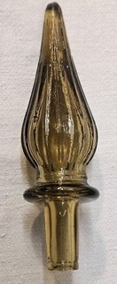 Vintage Empoli Italy 5" Amber Glass Decanter Stopper Only Italian Genie Bottle