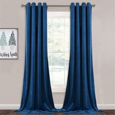 StangH Bedroom Blue Curtains Velvet - 108 inches Extra Long Light Blocking Plush