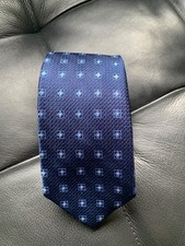 Nordstrom Silk Tie Necktie Blue/Light Blue Geometric Pattern Slim 3"x58"