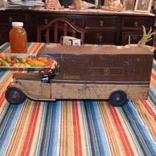 RARE STEELCRAFT LAZARUS PRIVATE LABEL PRESSED STEEL TOY DELIVERY TRUCK 1930S