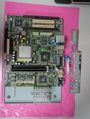 Vintage Super Socket 7 Motherboard W/ AMD K6-2  350AFR W/ 128 MB RAM  Ati Rage 