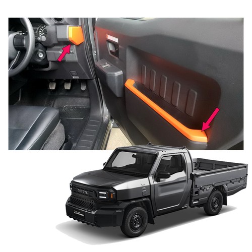 Panel Inner Door Trim Cover Orange 4pc Fits Toyota Hilux Champ Truck '23 - '25 - Picture 2 of 6