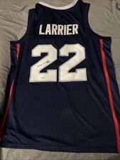 UCONN HUSKIES TERRY LARRIER SIGNED AUTOGRAPH JERSEY ACOA CERTIFIED VCU Large
